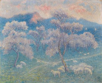Moutons Aux Amandiers, William Degouve de Nuncques