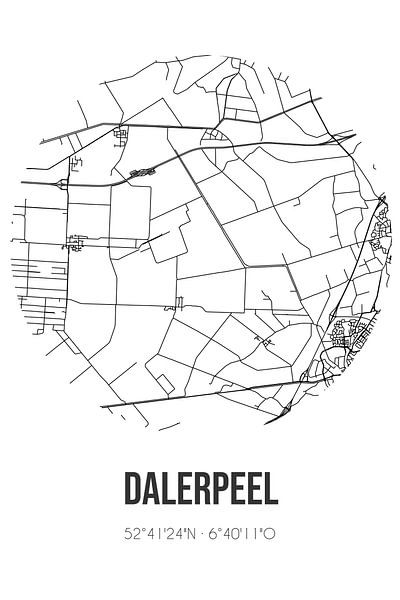 Dalerpeel (Drenthe) | Map | Black and white by Prints of Place