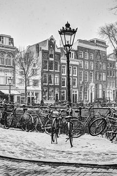 Le centre ville d'Amsterdam en hiver