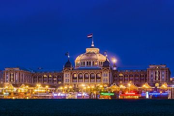 Scheveningen The Hague the famous casino or spa in the evening by Fotos by Jan Wehnert