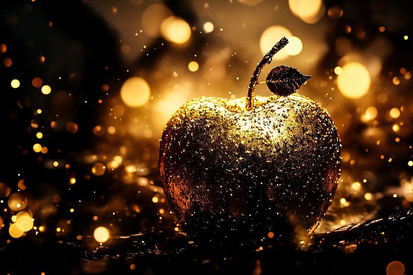 Golden apple with sparkle by Imperial Art House