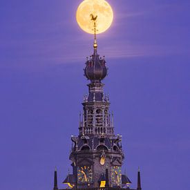 St Stevenskerk Nijmegen photographié pendant la pleine lune sur Patrick van Os