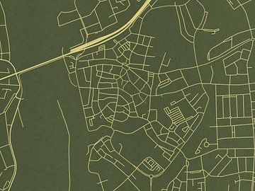 Kaart van Zutphen Centrum in Groen Goud van Map Art Studio