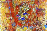 Summer meadow with cornflowers