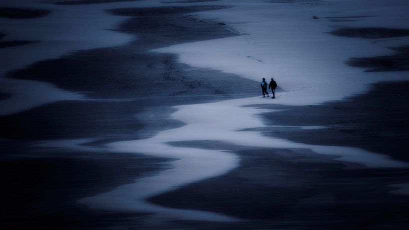 Randonneurs sur la plage de la mer du Nord par Keesnan Dogger Fotografie