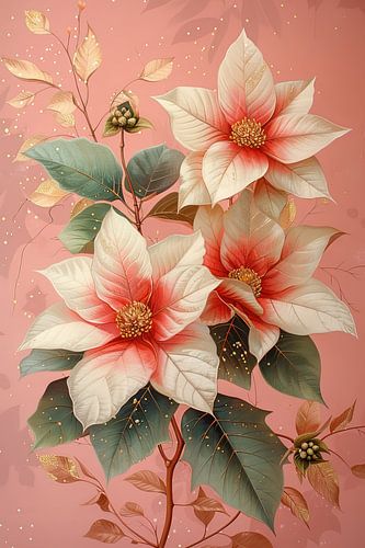 Beige poinsettias
