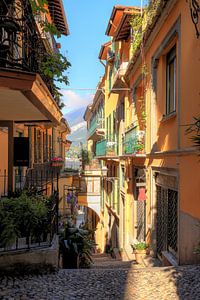 Rustikale Straße in Bellagio, Comer See, Italien