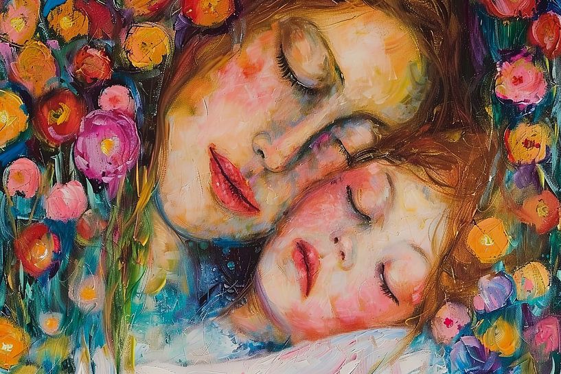 picturesque portrait classic mother with child by Egon Zitter