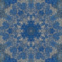Abstract mandala in blue and silver