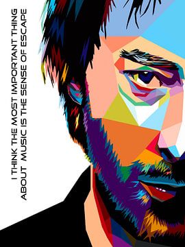 Pop Art Thom Yorke - Radiohead van Doesburg Design