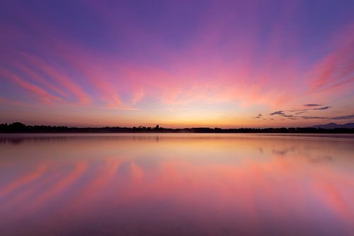 Bright sunrise at Staffelsee