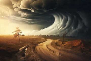 Dramatisch landschap in de storm van fernlichtsicht