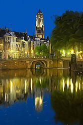 Gemälde Domturm mit der Sandbrücke und Oudegracht gesehen