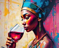 Nefertiti met een glas rode wijn - Vrouwen #17