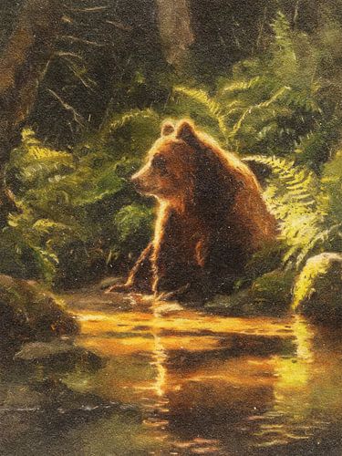 Beer in het Gouden Boslicht