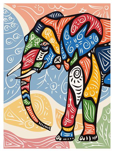 Bunte abstrakte Elefant Illustration