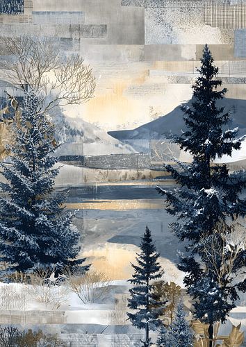 Paysage hivernal au bord d'un lac tranquille