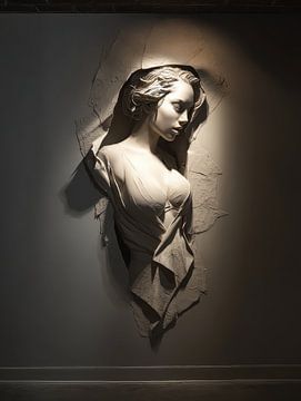 3D-Wanddekoration fiktives Gesicht oder Torso von Egon Zitter