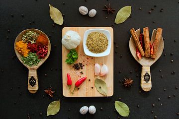 Spices and herbs in the kitchen by Francis Dost