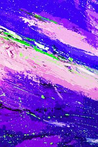 Modernes, abstraktes digitales Kunstwerk in Lila-Rosa