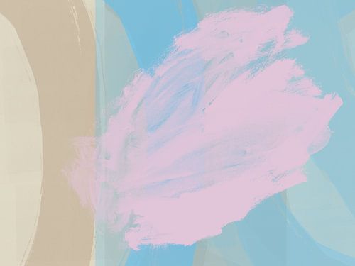 Fleur de printemps. Peinture abstraite aux couleurs pastel. sur Dina Dankers