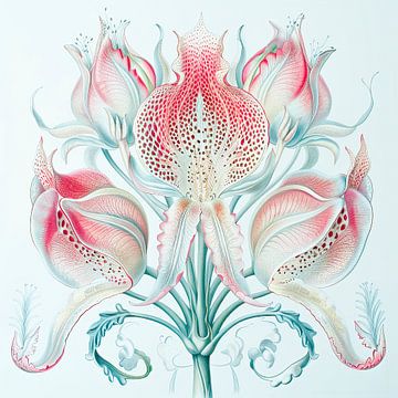 Klassiek botanische orchidee kunst voor aan de muur van Vlindertuin-Art