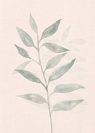 Japandi Watercolour leaves soft pink