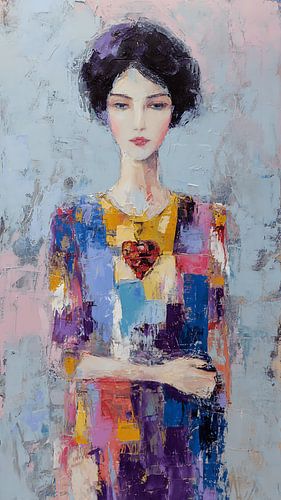 Floating Heart Lantern Surreal Emotional Portrait