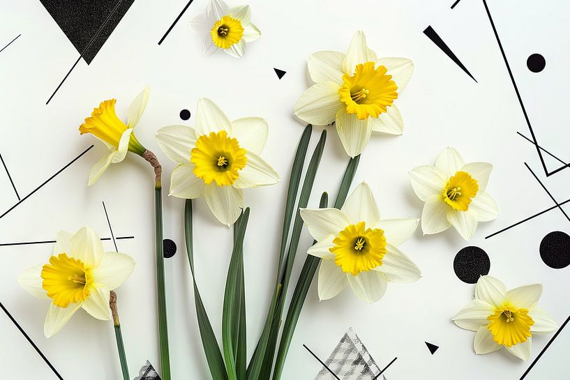 Narcissen - Helder narcissen-kunstwerk van Poster Art Shop