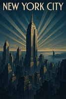 New York City Skyline Majesty - Art Deco Empire State Poster