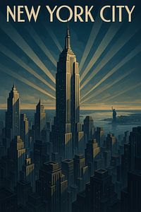 New York City Skyline Majestät - Art Deco Empire State Poster