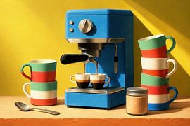 Stillleben mit einer Retro-Kaffeemaschine von Salt Theory