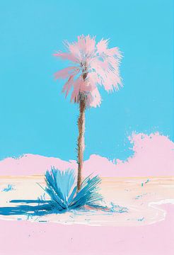 Palm tree in the middle of the Desert by But First Framing