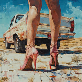 Legs in high heels, summery and vintage by Wilma Mesman