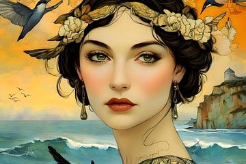 Art Nouveau dromen van de maritieme godin van Skyfall