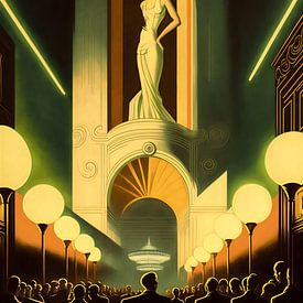 Club Art Deco - Vintage affiche van een nachtclub in de jaren 20/30 van Roger VDB