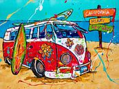 Onderweg naar de stranden van Amerika van Happy Paintings thumbnail