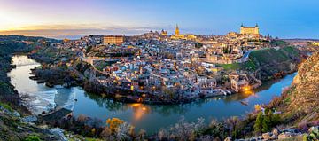 Vroege avond panorama Toledo, Spanje