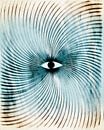 Moon Geometry Retro Art Deco Surrealism Ombre by FRESH Fine Art thumbnail