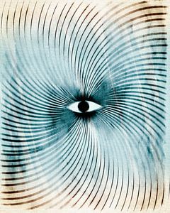 Mond Geometrie Retro Art Deco Surrealismus Ombre