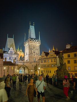 Praag - Kleine Stadstoren bij nacht van t.ART