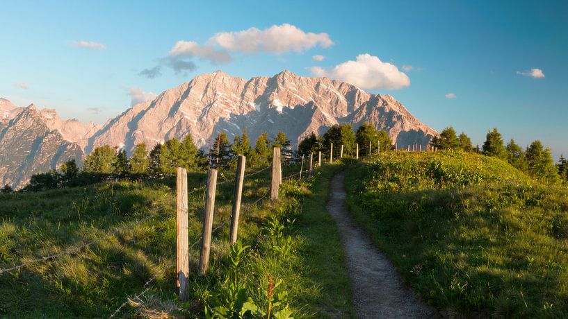 Watzmann east face at sunrise by Dieter Meyrl