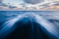 Keel water behind sailing ship Northern Lights