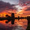Molen in Alkmaar na zonsondergang van Dennis Dieleman