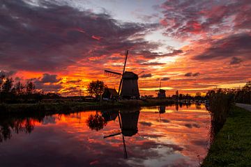 Mühle in Alkmaar nach Sonnenuntergang