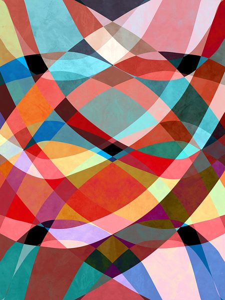 Colourful geometric organic abstract art by Online Arts
