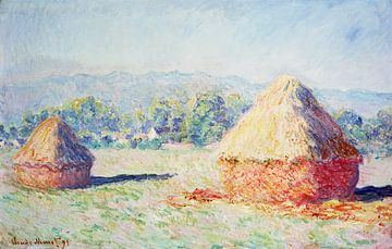 Claude Monet,Hooibergen in de zon