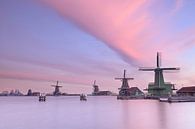 Mills Zaanse Schans at sunrise by John Leeninga thumbnail