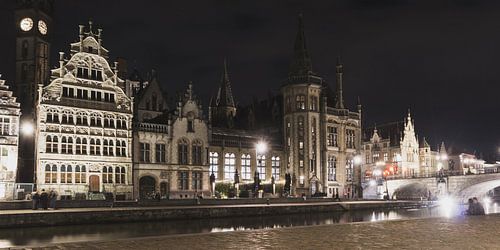 Graslei in Ghent, Belgium, by Night