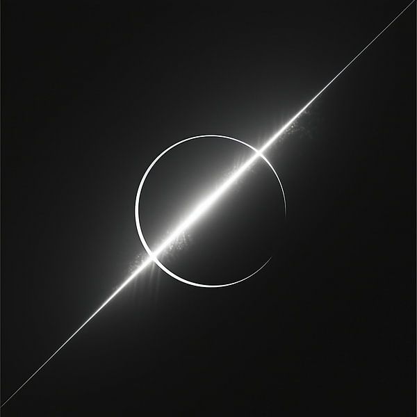 Zonsverduistering modern zwart-wit van TheXclusive Art